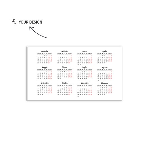 Mini-calendrier de poche personnalisable Calendario Tascabile