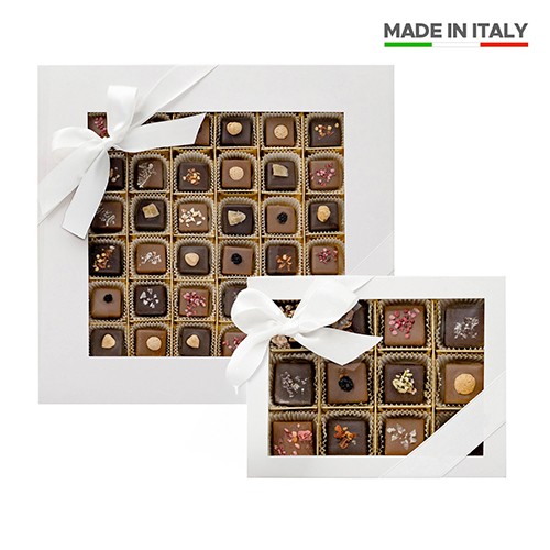 Pralinés au chocolat Coffret cadeau 150 g ou 470 g Praline Gift Box, GOODIES MEDIA, Claps!, fournisseur d'objet publicitaire, fournisseurs de stylo publicitaire, cadeau d'entreprise