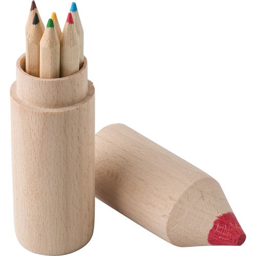 Tube en bois de 6 crayons Francis - 2
