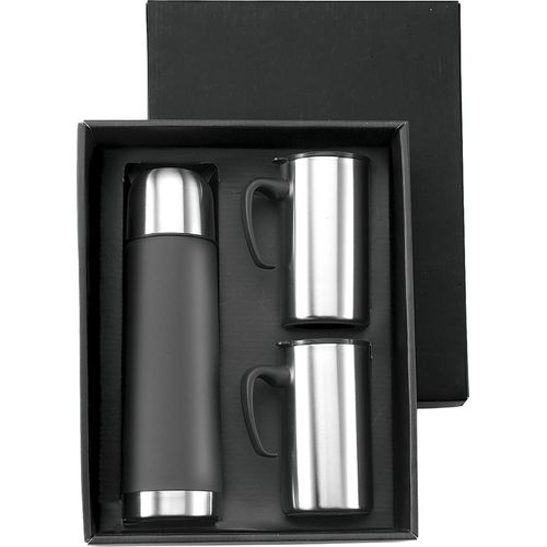 Set de termo y 2 tazas de acero inox Luca