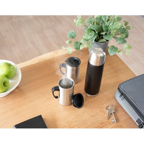 Set de termo y 2 tazas de acero inox Frieda