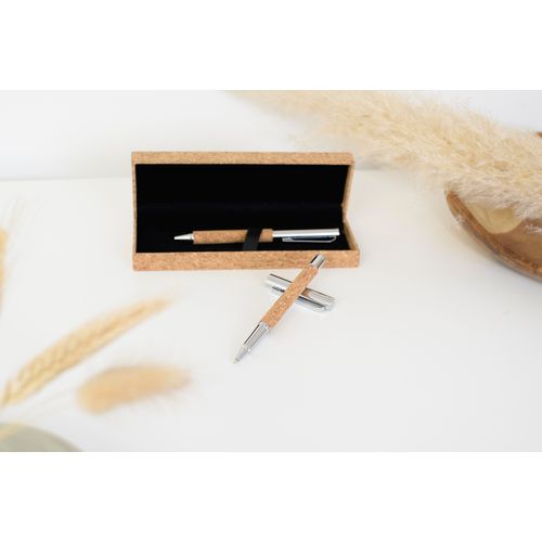 Parure de stylo bille et roller en liège Elmer - 9
