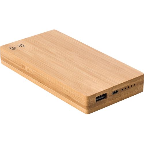 Power bank en bambou, 6 000mAh Walter - 2