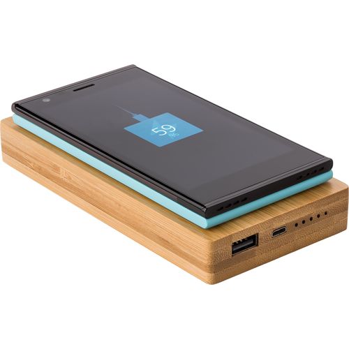 Power bank en bambou, 6 000mAh Walter - 3