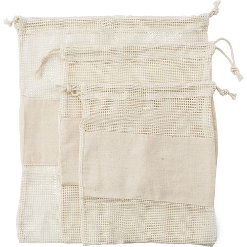 Set de 3 bolsas de malla de algodón orgánico Adele