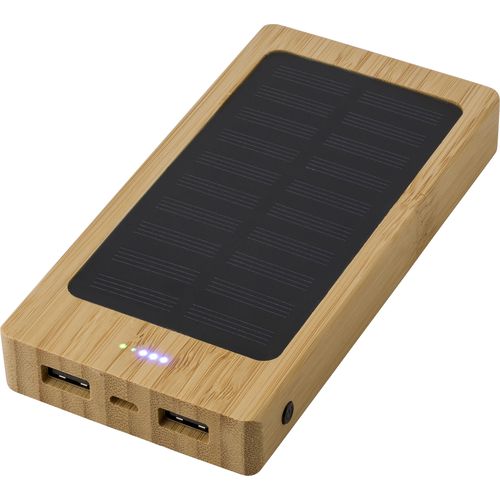 Power bank solaire en bambou, 8 000mAh Joan - 4