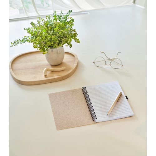 Carnet à spirale en fibre de paille avec couverture en PP Massimo