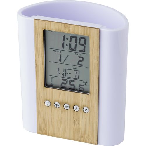 Pot à crayons en plastique et bambou Hassan - 2