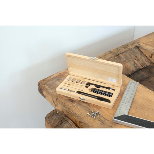 Boîte à outils de 27 pièces en bambou Elmar - 6