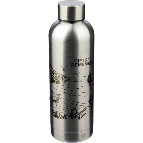 Gourde double paroi de 500 ml en acier inoxydable recyclé Isaih - 16