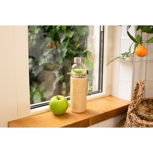 Gourde de 500 ml en verre avec housse en jute Kaydence - 5