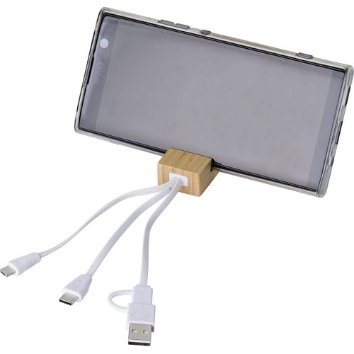 Porte-clés câble de charge en bambou Sutton - 6