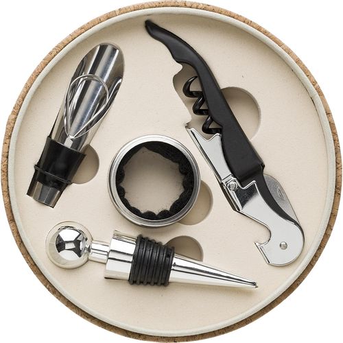 Set à vin dans un écrin en PU aspect liège Milana - 2