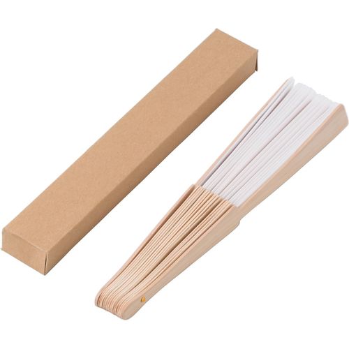 Eventail en bois et en rPET dans une boîte cadeau kraft Rosanne - 3
