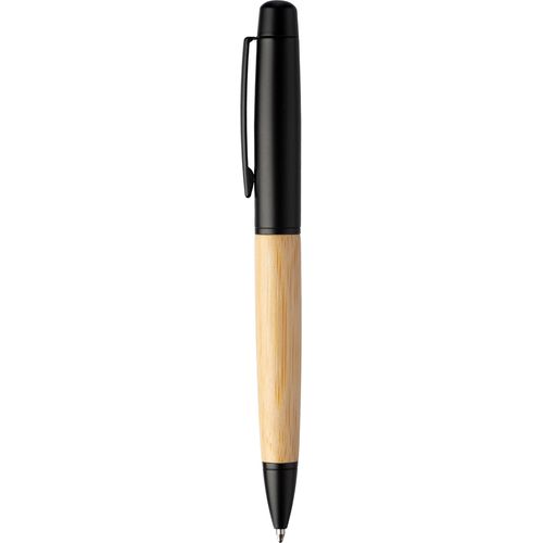 Stylo bille twist en acier inoxydable et bambou Anke - 5
