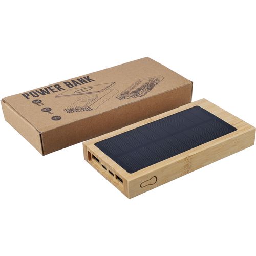 Power bank solaire en bambou Elz - 8