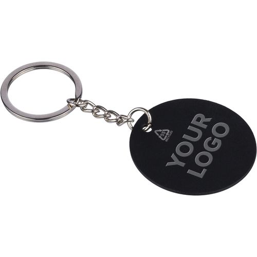 Porte-clés rond en acier inoxydable recyclé Risa - 2
