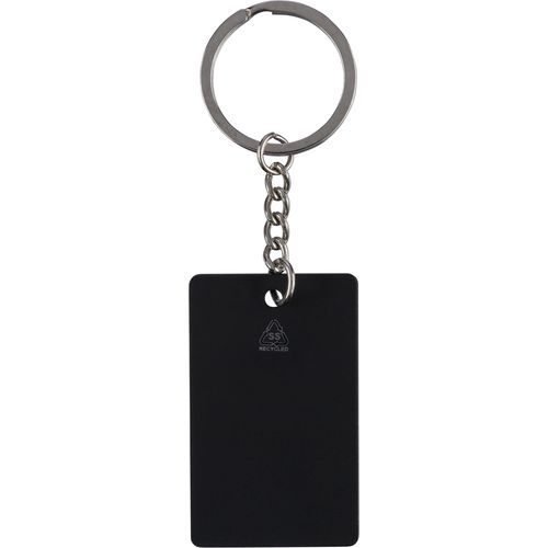 Porte-clés rectangulaire en acier inoxydable recyclé Jax - 5