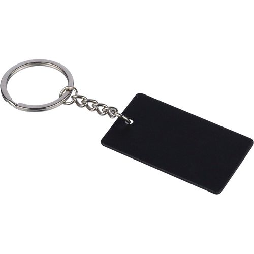 Porte-clés rectangulaire en acier inoxydable recyclé Jax - 2