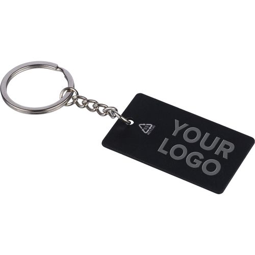 Porte-clés rectangulaire en acier inoxydable recyclé Jax - 3