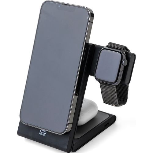 Power bank magnétique sans fil 3 en 1 en ABS recyclé Valerio - 9