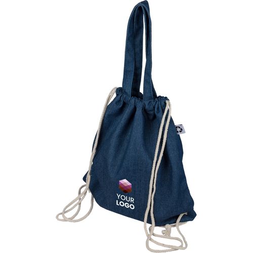 Sac à dos cordelette en denim recyclé Dex - 3
