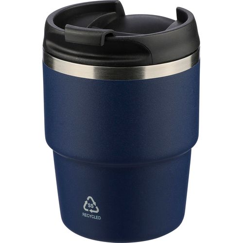 Mug double paroi de 175 ml en acier inoxydable recyclé Oli - 2