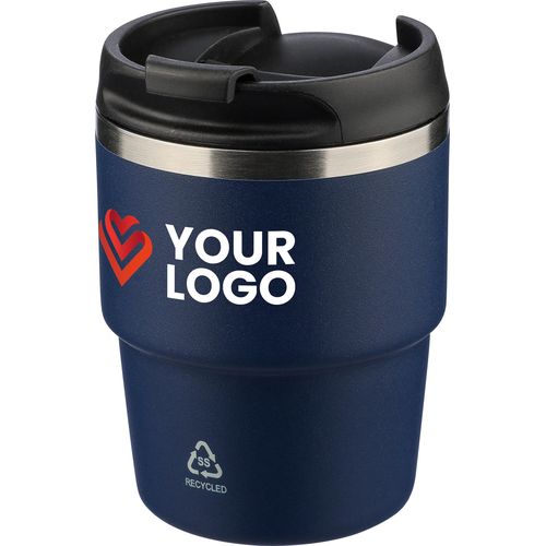 Mug double paroi de 175 ml en acier inoxydable recyclé Oli - 3