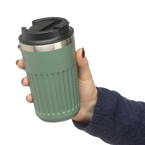 Mug double paroi en acier inoxydable recyclé de 400 ml Chiara - 11