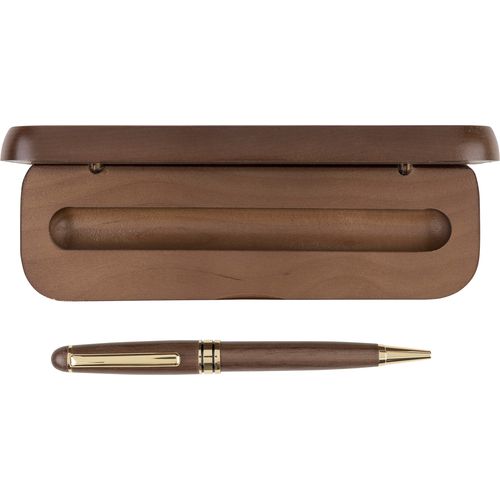 Stylo bille twist en bois de noyer Noa - 9