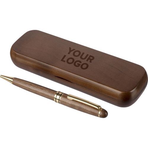 Stylo bille twist en bois de noyer Noa - 4