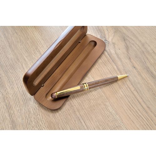 Stylo bille twist en bois de noyer Noa - 6
