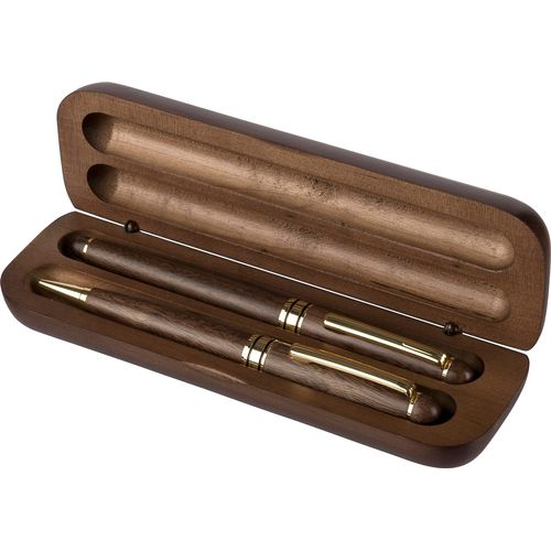 Coffret de stylos en bois de noyer Adelina - 2