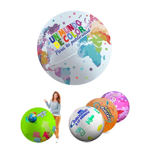 Boules en polyester tissé en couleur - 1