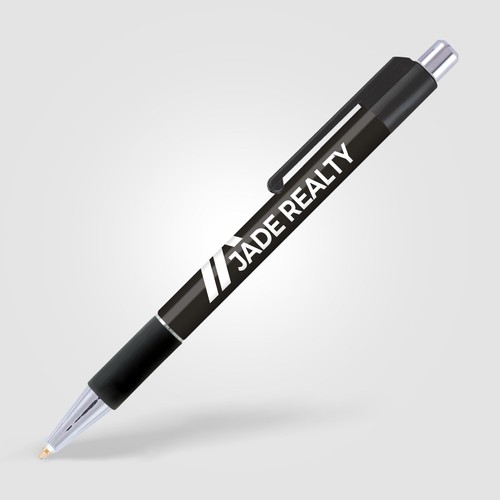 Stylo Astaire chrome avec grip coloré - 1