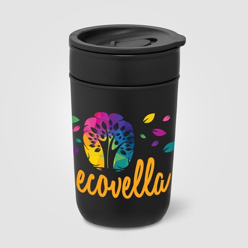 Danube - Gobelet en céramique de 355 ml avec extérieur et couvercle en plastique recyclé - 1