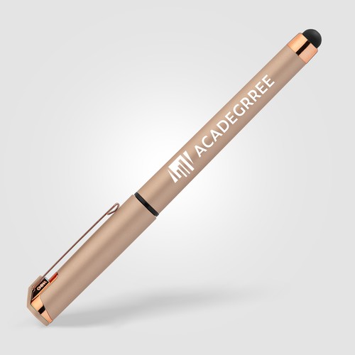 Islander Softy Rose Gold Designer Stylo à gel métallique avec stylet - 1