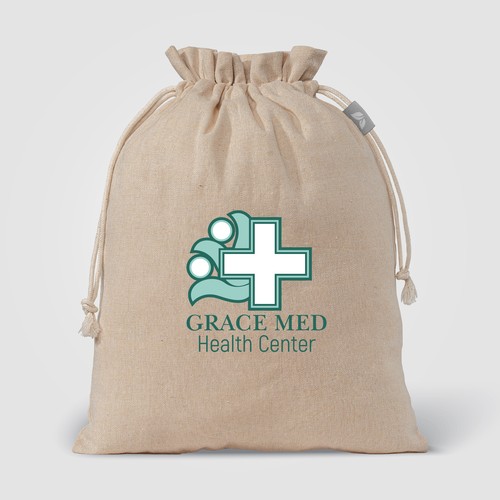 Sac cadeau en coton recyclé de 110 gsm (moyen) - 1