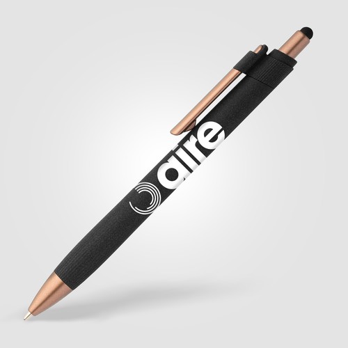Stylo bille stylet York, plastique recyclé, finition bronze - 1