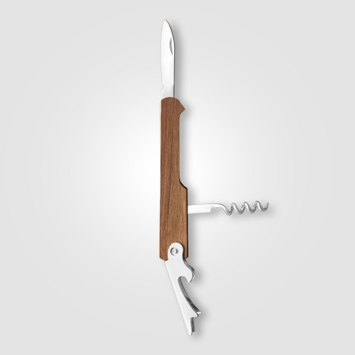 Set cadeau Essex d’accessoires pour vin en acier inoxydable et bois FSC – 3 pièces - 2