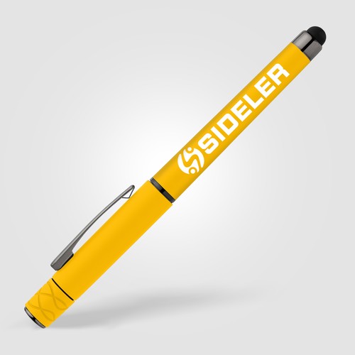 Stylo Tavi en plastique recyclé avec stylet et fidget spinner à encre gel