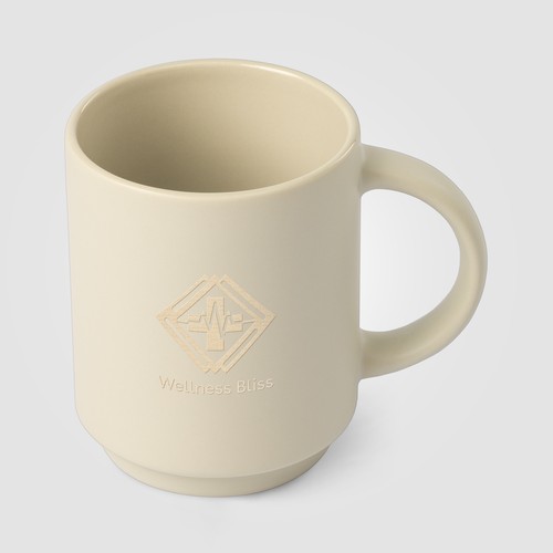 Café Duo - 325 ml Ensemble tasse en céramique et planche en bambou
