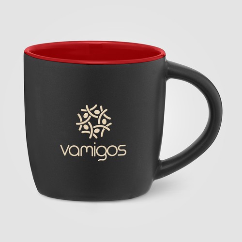 Zanzibar - Tasse en céramique noire matte de 355 ml avec ColourPop