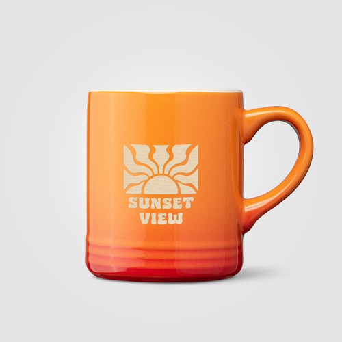 Mug Corin en céramique avec effet ombré silhouette – 355 ml