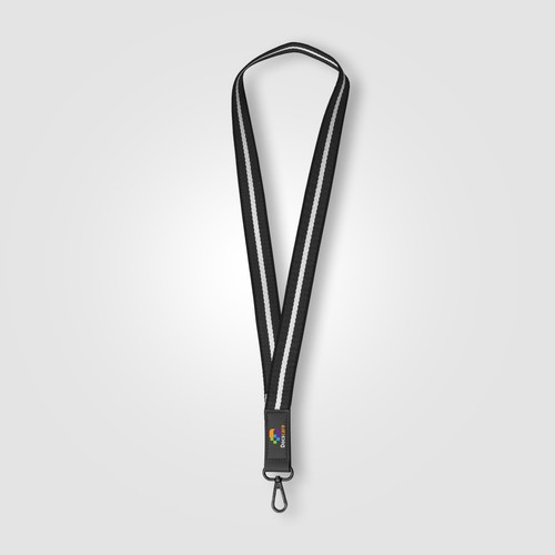 Lanière pour téléphone Newport en rPET tissé motif chevron avec attache – 43,7 × 2,5 cm - 1