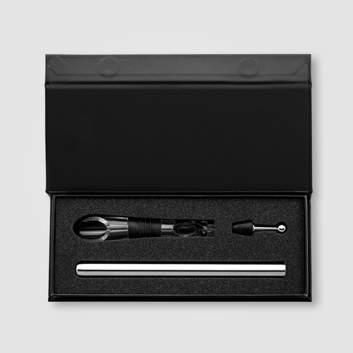 Set Neve de refroidisseurs à vin en acier inoxydable recyclé avec boîte cadeau – 2 pièces