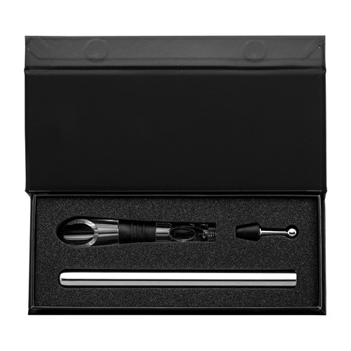 Set Neve de refroidisseurs à vin en acier inoxydable recyclé avec boîte cadeau – 2 pièces