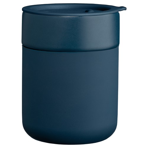 Obsidian - Mug en Céramique et Silicone Mat de 295 ml avec Couvercle