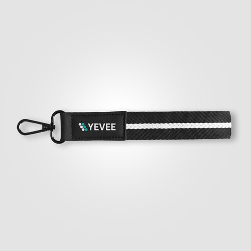 Porte-clés Newport en rPET tissé motif chevron avec mousqueton à pression – 19 × 2,5 cm