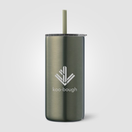 Gobelet Borealis en acier inoxydable recyclé avec paille - 475 ml